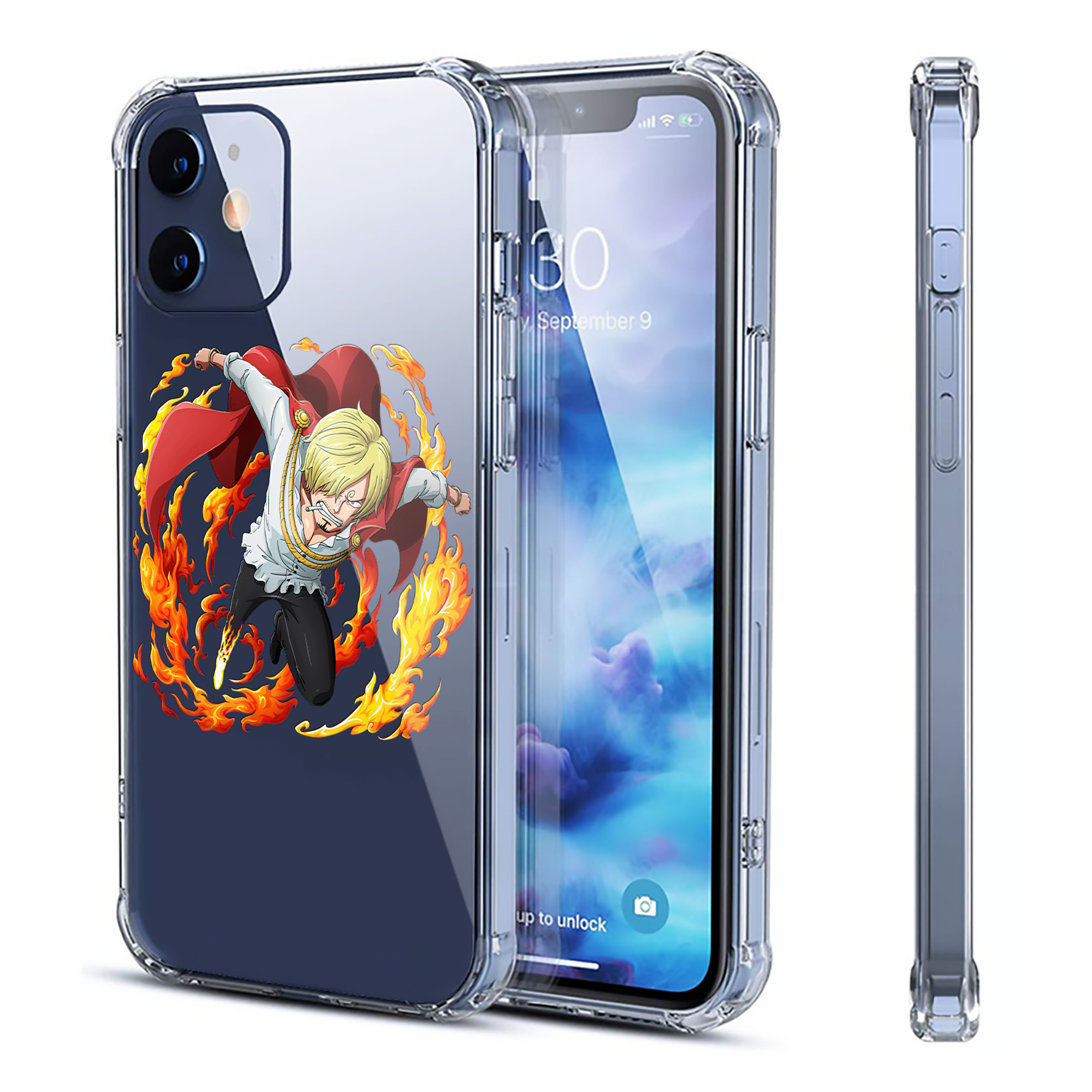 （画像用） ワンピース サンジ ONE PIECE Sanji 【iPhone 12シリーズ対応】透明スマホケース（クリアソフトケース）